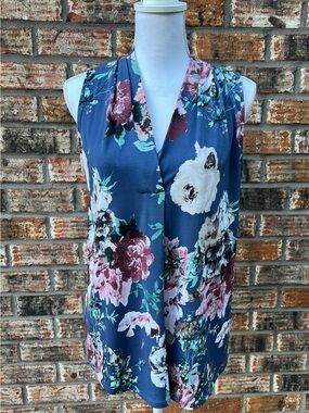 Beacon Apparel Large Floral V-Neck Sleeveless Tank NEW Stitch Fix